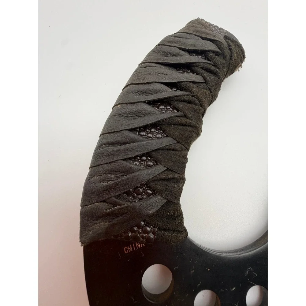 Dual Fantasy Hook Blades Matte Black Serrated Curved Tactical Display Knives Set